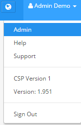 CSP Plus admin click