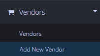 CSP Plus menu add new vendor