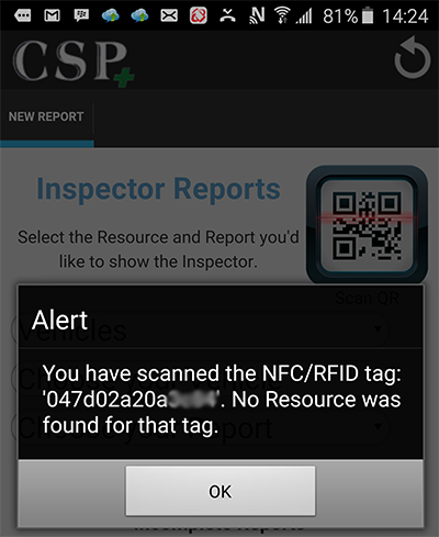 CSP Plus alert nfc