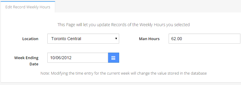 CSP Plus edit record weekly hours