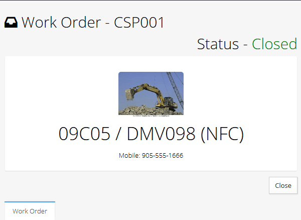 work order status closed